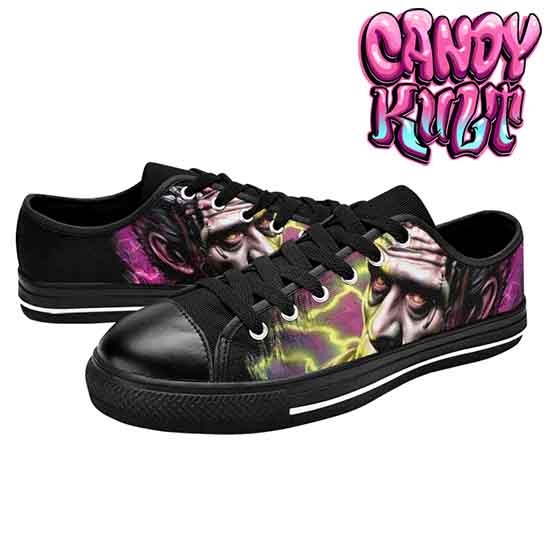 Frankenstein Fright Candy Men's Low Canvas Shoes - Candy Kult - Candy Cult - Candy Kult Land - Wishbone - Boo Kitty - Panku - Frosti - Toxic Kitten - Hex-Heart - Cult Candy - Cake High Heels - [product_vendor}