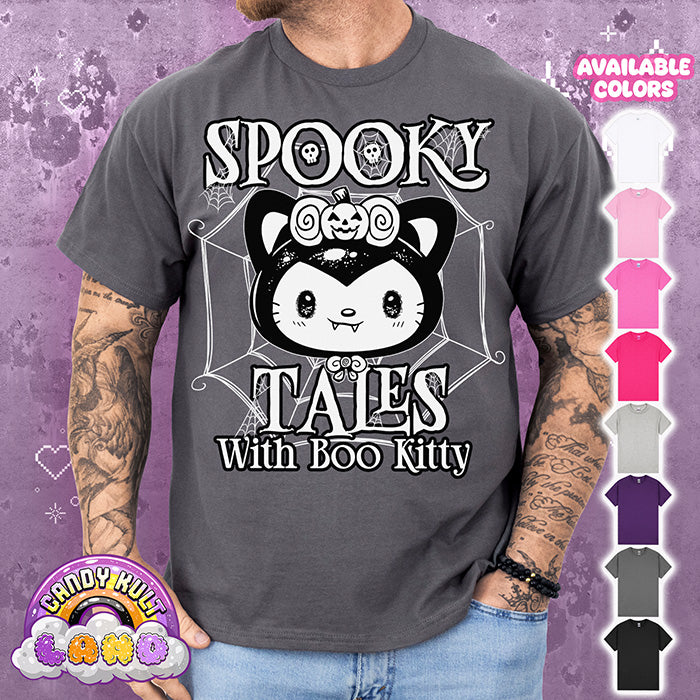 Spooky Tales With Boo Kitty - Candy Kult Land Graphic Tee