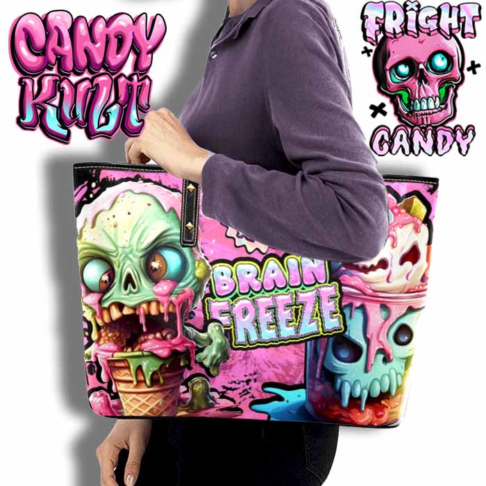 Brain Freeze Fright Candy Large Tote Bag - Candy Kult - Candy Cult - Candy Kult Land - Wishbone - Boo Kitty - Panku - Frosti - Toxic Kitten - Hex-Heart - Cult Candy - Cake High Heels - [product_vendor}