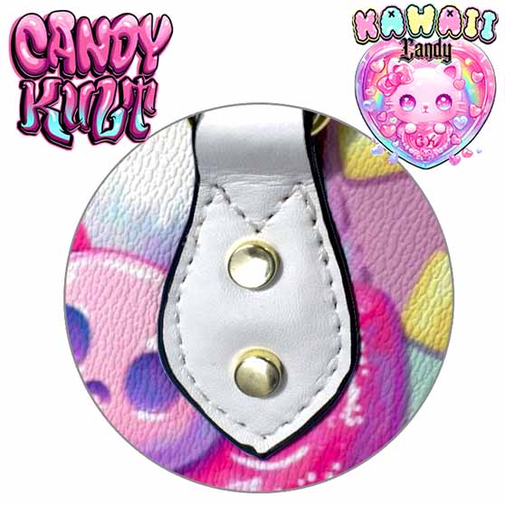 Pastel Purrfection Kawaii Candy White PU Leather Crossbody Handbag - Candy Kult - Candy Cult - Cult Candy - Cake High Heels - [product_vendor}