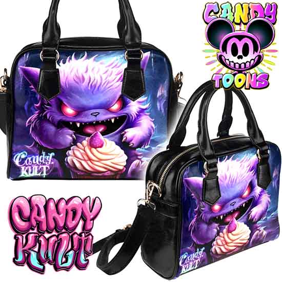 Ghost Type Cafe Cupcake Candy Toons Classic Convertible Crossbody Handbag - Candy Kult - Candy Cult - Candy Kult Land - Wishbone - Boo Kitty - Panku - Frosti - Toxic Kitten - Hex-Heart - Cult Candy - Cake High Heels - [product_vendor}