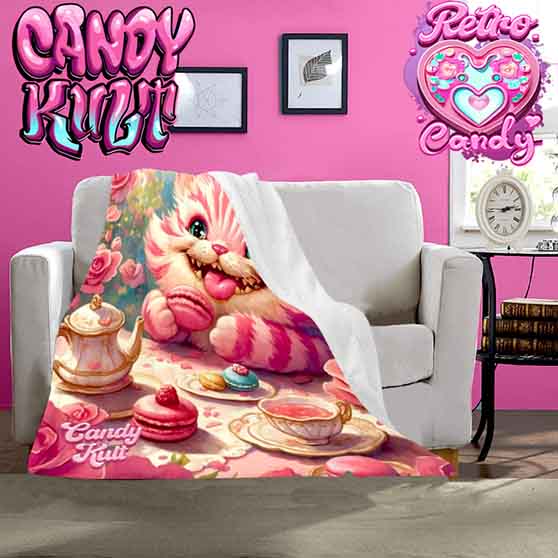 Rose Garden Tea Party Retro Candy Micro Fleece Blanket - Candy Kult - Candy Cult - Cult Candy - Cake High Heels - [product_vendor}