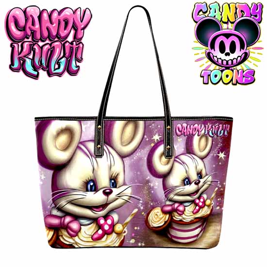It Started With A Mouse Candy Toons Large Tote Bag - Candy Kult - Candy Cult - Candy Kult Land - Wishbone - Boo Kitty - Panku - Frosti - Toxic Kitten - Hex-Heart - Cult Candy - Cake High Heels - [product_vendor}
