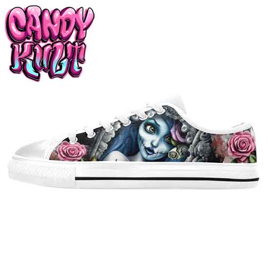 Corpse Bride Waiting For You Fright Candy White Women's Low Canvas Shoes - Candy Kult - Candy Cult - Candy Kult Land - Wishbone - Boo Kitty - Panku - Frosti - Toxic Kitten - Hex-Heart - Cult Candy - Cake High Heels - [product_vendor}