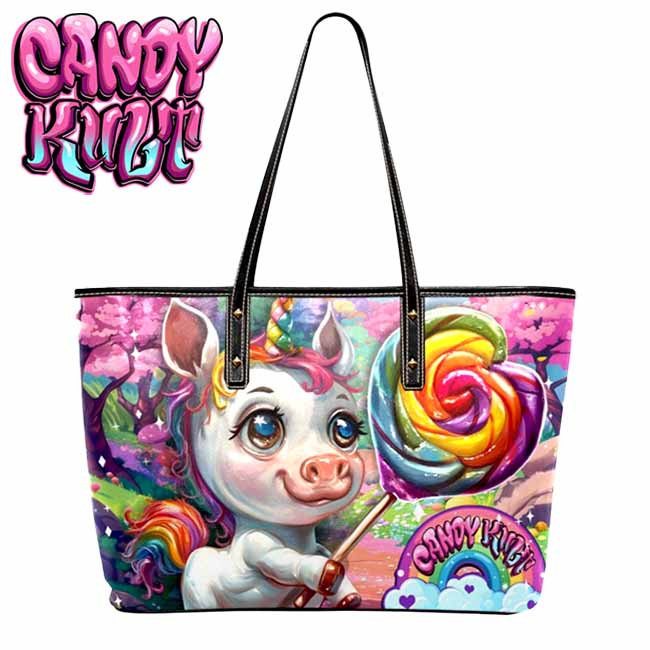 Rainbow Lollipop Unicorn Candy Kult Large Tote Bag - Candy Kult - Candy Cult - Candy Kult Land - Wishbone - Boo Kitty - Panku - Frosti - Toxic Kitten - Hex-Heart - Cult Candy - Cake High Heels - [product_vendor}