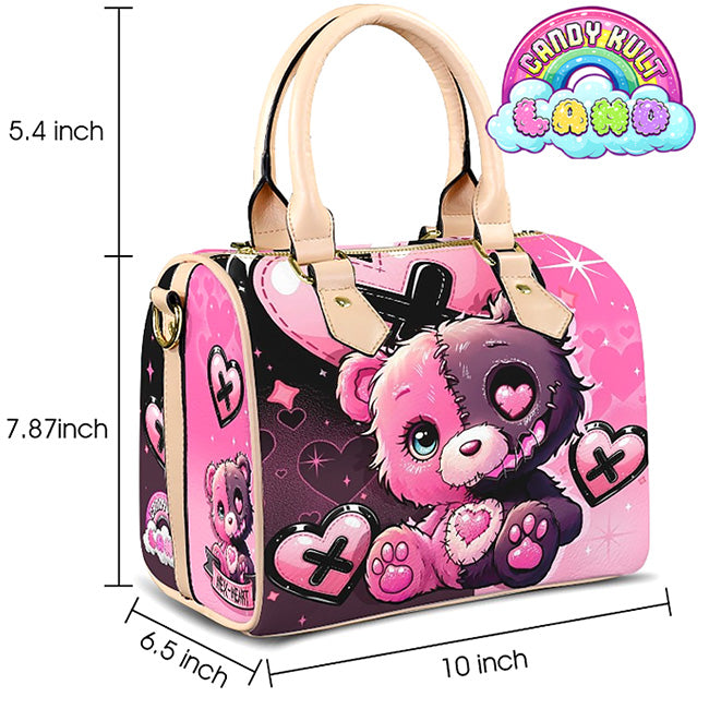 Hex-Heart Candy Kult Land Beige Boston Crossbody Handbag