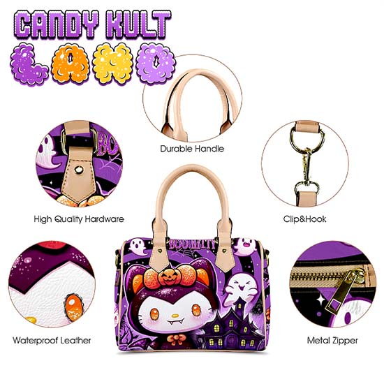 Boo Kitty Origins Candy Kult Land Beige Boston Crossbody Handbag - Candy Kult - Candy Cult - Candy Kult Land - Wishbone - Boo Kitty - Panku - Frosti - Toxic Kitten - Hex-Heart - Cult Candy - Cake High Heels - [product_vendor}