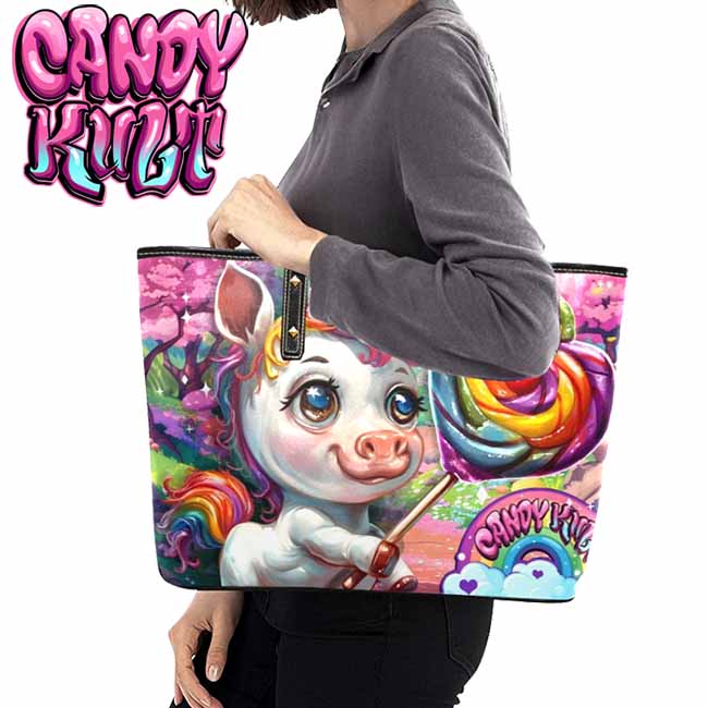 Rainbow Lollipop Unicorn Candy Kult Large Tote Bag - Candy Kult - Candy Cult - Candy Kult Land - Wishbone - Boo Kitty - Panku - Frosti - Toxic Kitten - Hex-Heart - Cult Candy - Cake High Heels - [product_vendor}