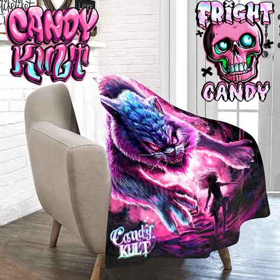 Cheshire WereCat Fright Candy Micro Fleece Blanket - Candy Kult - Candy Cult - Candy Kult Land - Wishbone - Boo Kitty - Panku - Frosti - Toxic Kitten - Hex-Heart - Cult Candy - Cake High Heels - [product_vendor}