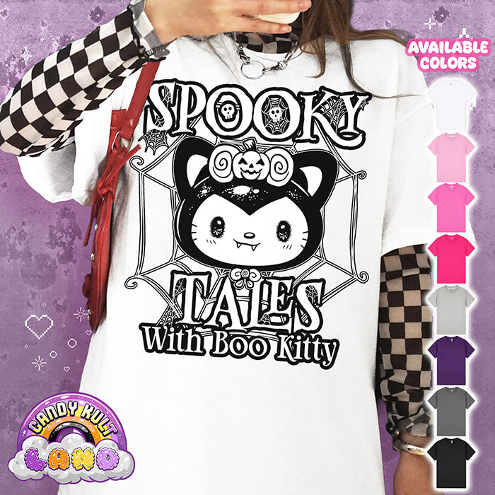 Spooky Tales With Boo Kitty - Candy Kult Land Graphic Tee