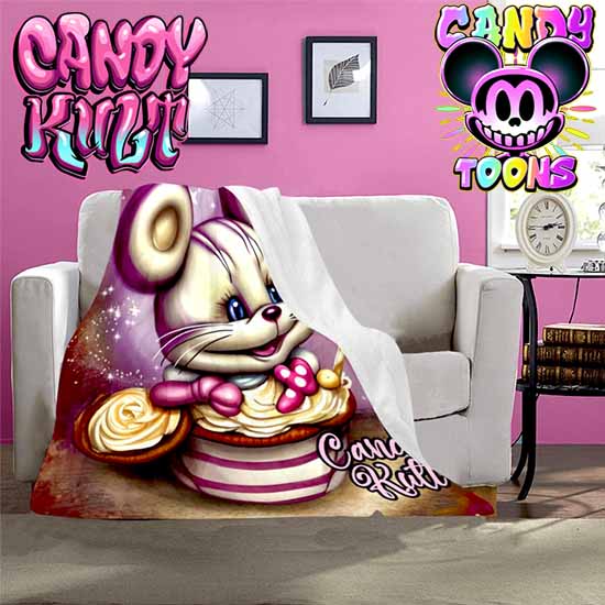 It Started With A Mouse Candy Toons Micro Fleece Blanket - Candy Kult - Candy Cult - Candy Kult Land - Wishbone - Boo Kitty - Panku - Frosti - Toxic Kitten - Hex-Heart - Cult Candy - Cake High Heels - [product_vendor}