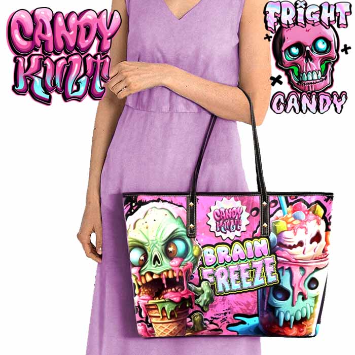 Brain Freeze Fright Candy Large Tote Bag - Candy Kult - Candy Cult - Candy Kult Land - Wishbone - Boo Kitty - Panku - Frosti - Toxic Kitten - Hex-Heart - Cult Candy - Cake High Heels - [product_vendor}
