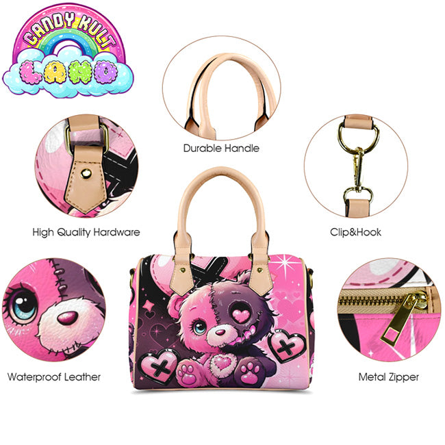 Hex-Heart Candy Kult Land Beige Boston Crossbody Handbag