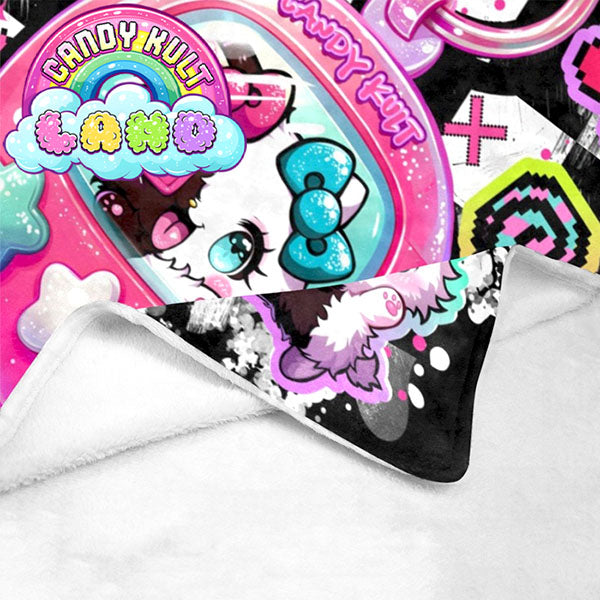 Toxic Kitten Virtual Pet Candy Kult Land Micro Fleece Blanket - Candy Kult - Candy Cult - Candy Kult Land - Wishbone - Boo Kitty - Panku - Frosti - Toxic Kitten - Hex-Heart - Cult Candy - Cake High Heels - [product_vendor}