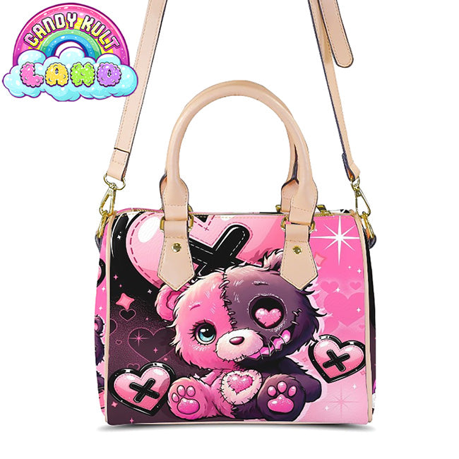 Hex-Heart Candy Kult Land Beige Boston Crossbody Handbag