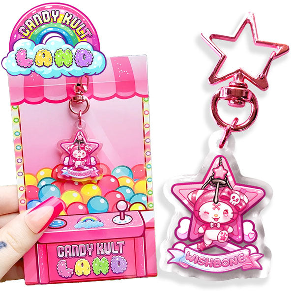 Wishbone Claw Machine Logo - Candy Kult Land Keychain