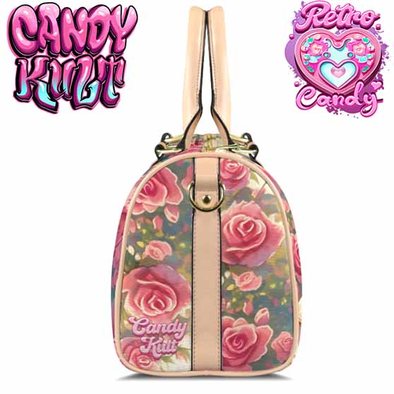 Rose Garden Tea Party Retro Candy Beige Boston Crossbody Handbag - Candy Kult - Candy Cult - Cult Candy - Cake High Heels - [product_vendor}