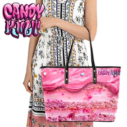 Strawberry Cake Candy Kult Large Tote Bag - Candy Kult - Candy Cult - Candy Kult Land - Wishbone - Boo Kitty - Panku - Frosti - Toxic Kitten - Hex-Heart - Cult Candy - Cake High Heels - [product_vendor}
