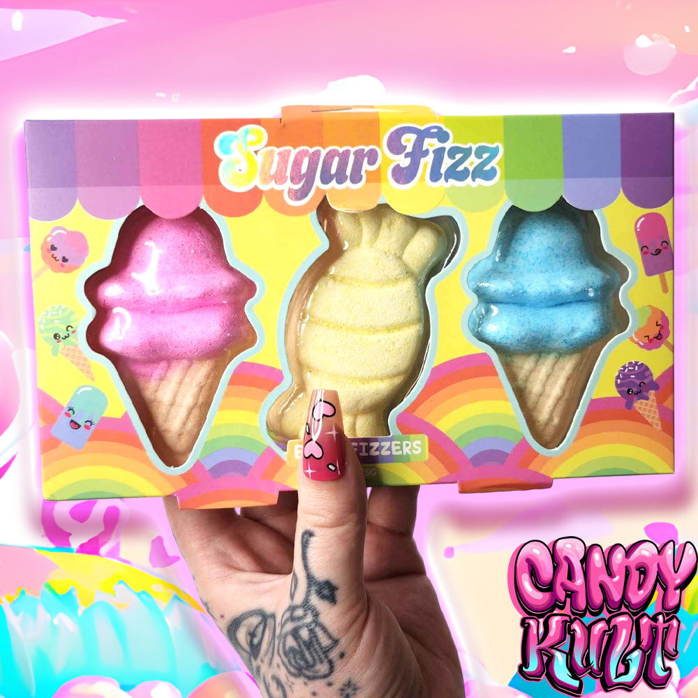 Sugar Fizz Bath Bomb 3 Pack - Candy Kult - Candy Cult - Candy Kult Land - Wishbone - Boo Kitty - Panku - Frosti - Toxic Kitten - Hex-Heart - Cult Candy - Cake High Heels - [product_vendor}