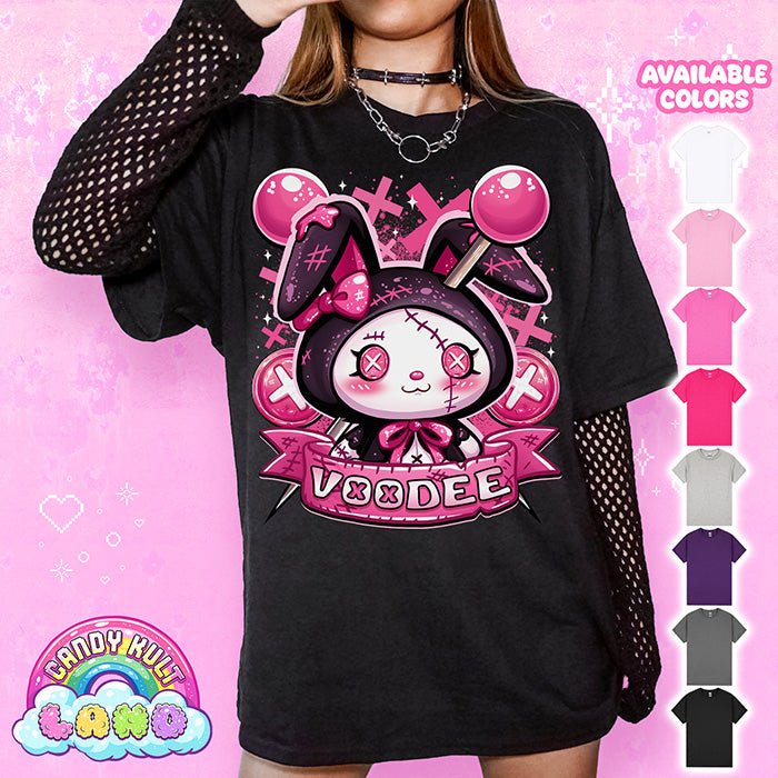 Voodee - Candy Kult Land Graphic Tee Candy Kult BLACK S candy kult land ck land Voodee Candy Cult - Candy Kult Land - Wishbone - Boo Kitty - Panku - Frosti - Toxic Kitten - Hex - Heart - Cult Candy - Ca