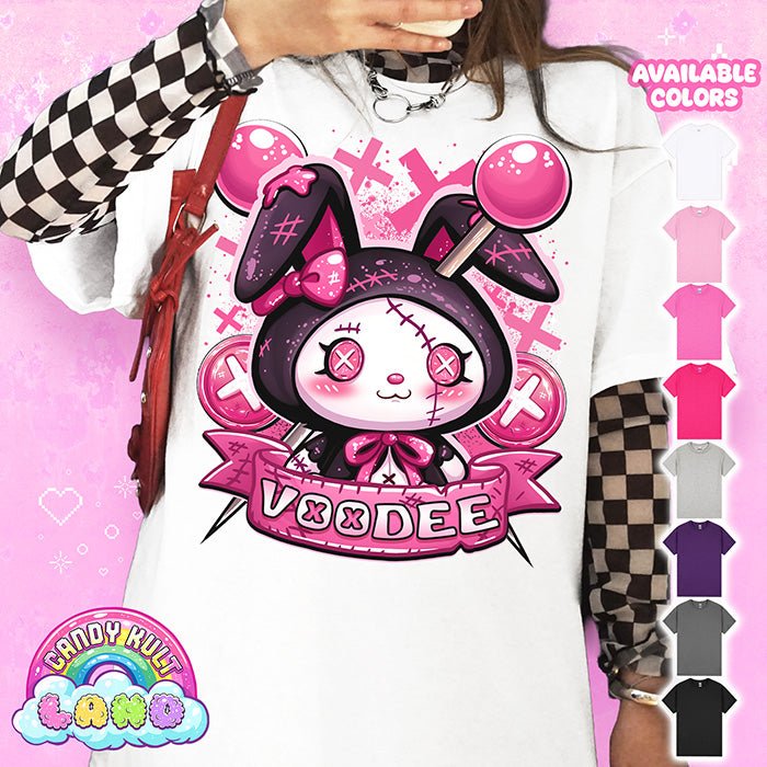 Voodee - Candy Kult Land Graphic Tee Candy Kult WHITE S candy kult land ck land Voodee Candy Cult - Candy Kult Land - Wishbone - Boo Kitty - Panku - Frosti - Toxic Kitten - Hex - Heart - Cult Candy - Ca