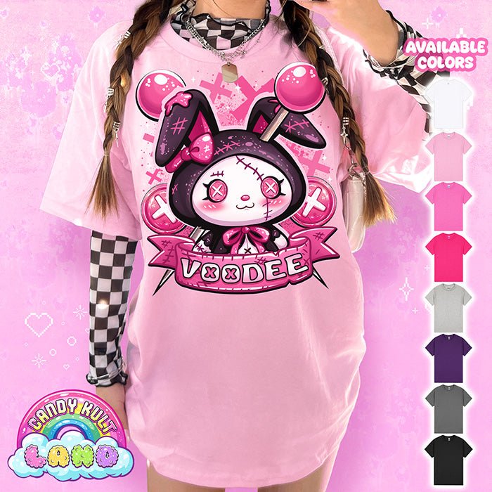 Voodee - Candy Kult Land Graphic Tee Candy Kult LIGHT PINK S candy kult land ck land Voodee Candy Cult - Candy Kult Land - Wishbone - Boo Kitty - Panku - Frosti - Toxic Kitten - Hex - Heart - Cult Candy - Ca
