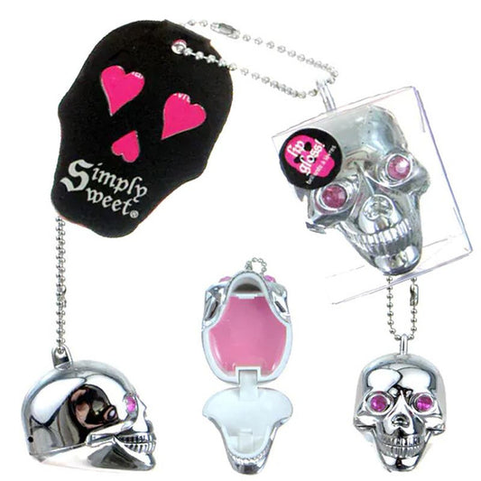 Skull Lip Gloss Key Ring Chain
