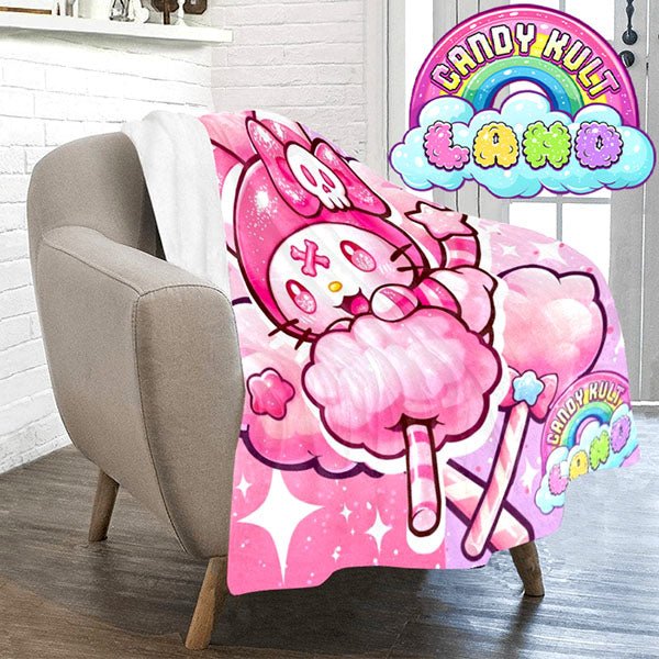 Wishbone Cotton Candy Dream Candy Kult Land Micro Fleece Blanket Candy Kult 40 x 50 Inch ck land Wishbone Candy Cult - Candy Kult Land - Wishbone - Boo Kitty - Panku - Frosti - Toxic Kitten - Hex - Heart - Cult Candy - Ca