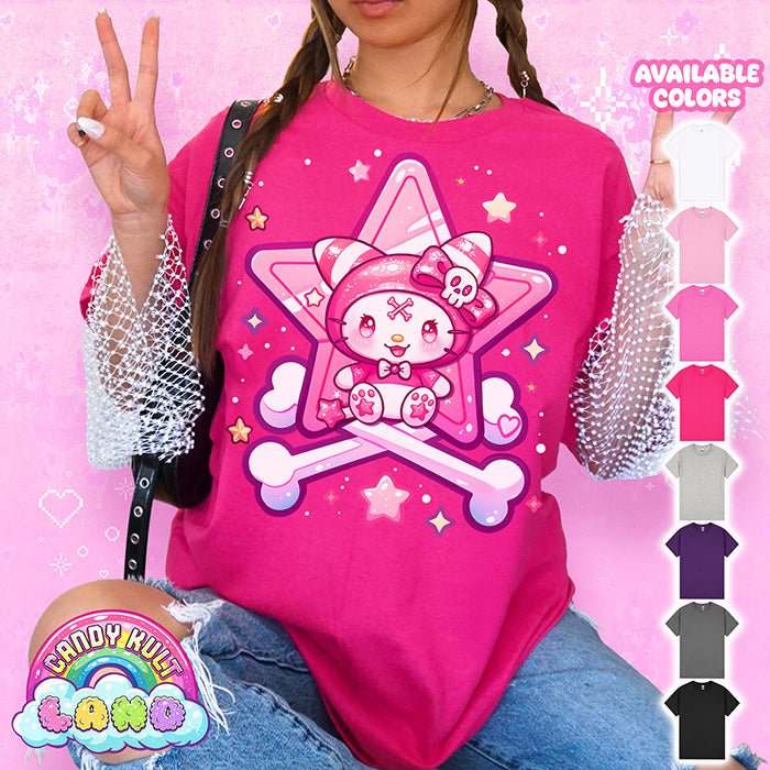 Wishbone Crossbones - Candy Kult Land Graphic Tee Candy Kult HELICONIA S candy kult land ck land Wishbone Candy Cult - Candy Kult Land - Wishbone - Boo Kitty - Panku - Frosti - Toxic Kitten - Hex - Heart - Cult Candy - Ca