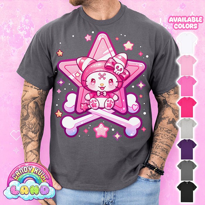 Wishbone Crossbones - Candy Kult Land Graphic Tee Candy Kult CHARCOAL S candy kult land ck land Wishbone Candy Cult - Candy Kult Land - Wishbone - Boo Kitty - Panku - Frosti - Toxic Kitten - Hex - Heart - Cult Candy - Ca