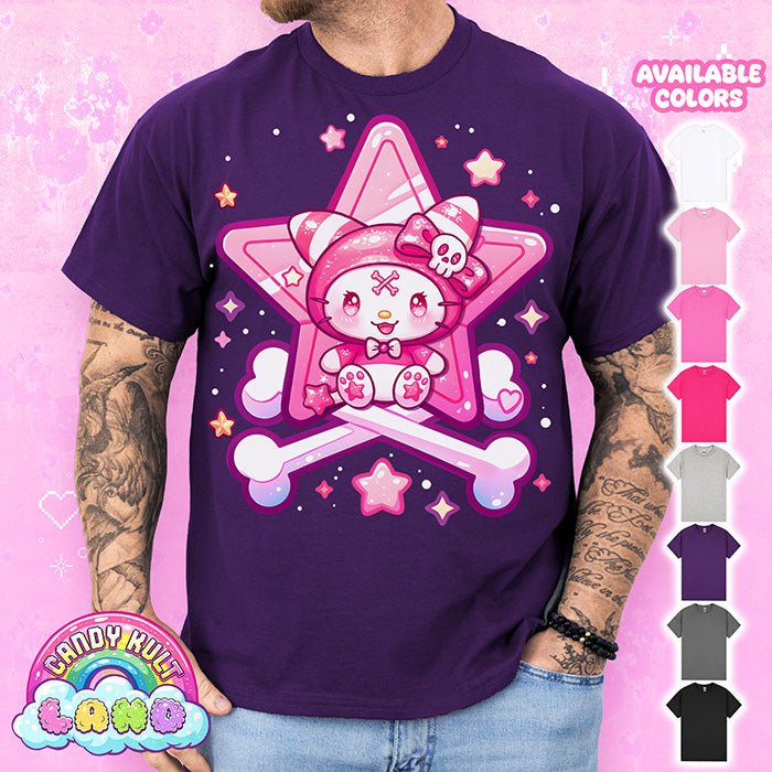 Wishbone Crossbones - Candy Kult Land Graphic Tee Candy Kult PURPLE S candy kult land ck land Wishbone Candy Cult - Candy Kult Land - Wishbone - Boo Kitty - Panku - Frosti - Toxic Kitten - Hex - Heart - Cult Candy - Ca