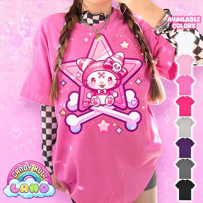 Wishbone Crossbones - Candy Kult Land Graphic Tee Candy Kult AZALEA S candy kult land ck land Wishbone Candy Cult - Candy Kult Land - Wishbone - Boo Kitty - Panku - Frosti - Toxic Kitten - Hex - Heart - Cult Candy - Ca