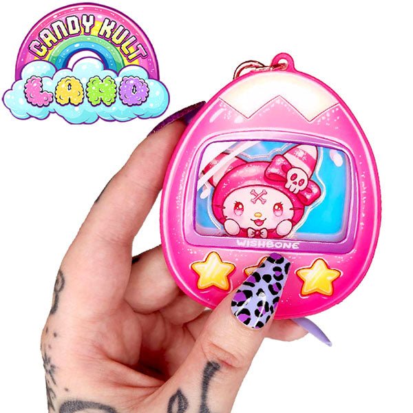 Wishbone GIANT Tamagotchi Shaker - Candy Kult Land Keychain / Bag Charm Candy Kult ck land tamagotchi Wishbone Candy Cult - Candy Kult Land - Wishbone - Boo Kitty - Panku - Frosti - Toxic Kitten - Hex - Heart - Cult Candy - Ca