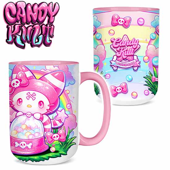 Wishbone Gumball Machine Kawaii Candy Large Mug Candy Kult Wishbone Candy Cult - Candy Kult Land - Wishbone - Boo Kitty - Panku - Frosti - Toxic Kitten - Hex - Heart - Cult Candy - Ca