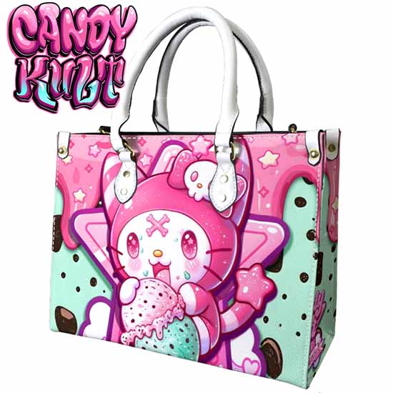 Wishbone Mint Ice Cream Kawaii Candy White PU Leather Crossbody Handbag Candy Kult Bag Crossbody handbag Candy Cult - Candy Kult Land - Wishbone - Boo Kitty - Panku - Frosti - Toxic Kitten - Hex - Heart - Cult Candy - Ca