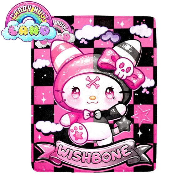 Wishbone Sparkle Punk Candy Kult Land Micro Fleece Blanket Candy Kult 40 x 50 Inch ck land Wishbone Candy Cult - Candy Kult Land - Wishbone - Boo Kitty - Panku - Frosti - Toxic Kitten - Hex - Heart - Cult Candy - Ca