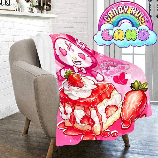 Wishbone Strawberry Shortcake Candy Kult Land Micro Fleece Blanket Candy Kult 40 x 50 Inch ck land Wishbone Candy Cult - Candy Kult Land - Wishbone - Boo Kitty - Panku - Frosti - Toxic Kitten - Hex - Heart - Cult Candy - Ca