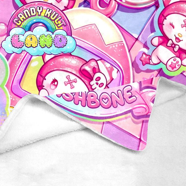 Wishbone Virtual Pet Candy Kult Land Micro Fleece Blanket Candy Kult 40 x 50 Inch ck land Wishbone Candy Cult - Candy Kult Land - Wishbone - Boo Kitty - Panku - Frosti - Toxic Kitten - Hex - Heart - Cult Candy - Ca