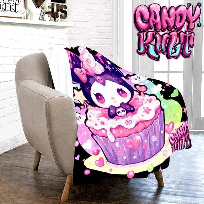 Spookycore Cupcake Kawaii Candy Micro Fleece Blanket - Candy Kult - Candy Cult - Candy Kult Land - Wishbone - Boo Kitty - Panku - Frosti - Toxic Kitten - Hex-Heart - Cult Candy - Cake High Heels - [product_vendor}
