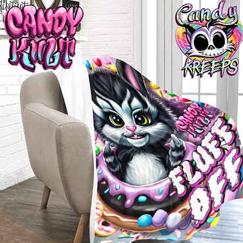 Fluff Off Candy Kreeps Micro Fleece Blanket - Candy Kult - Candy Cult - Candy Kult Land - Wishbone - Boo Kitty - Panku - Frosti - Toxic Kitten - Hex-Heart - Cult Candy - Cake High Heels - [product_vendor}