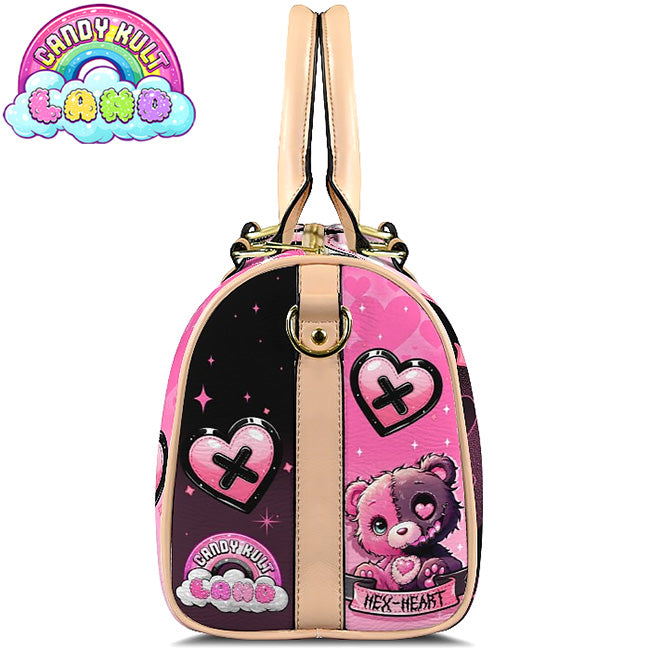 Hex-Heart Candy Kult Land Beige Boston Crossbody Handbag