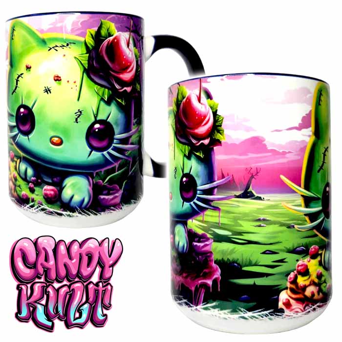 Zombie Kitty Fright Candy Large Mug Candy Kult Fright Candy Hello Kitty Sanrio Candy Cult - Candy Kult Land - Wishbone - Boo Kitty - Panku - Frosti - Toxic Kitten - Hex - Heart - Cult Candy - Ca