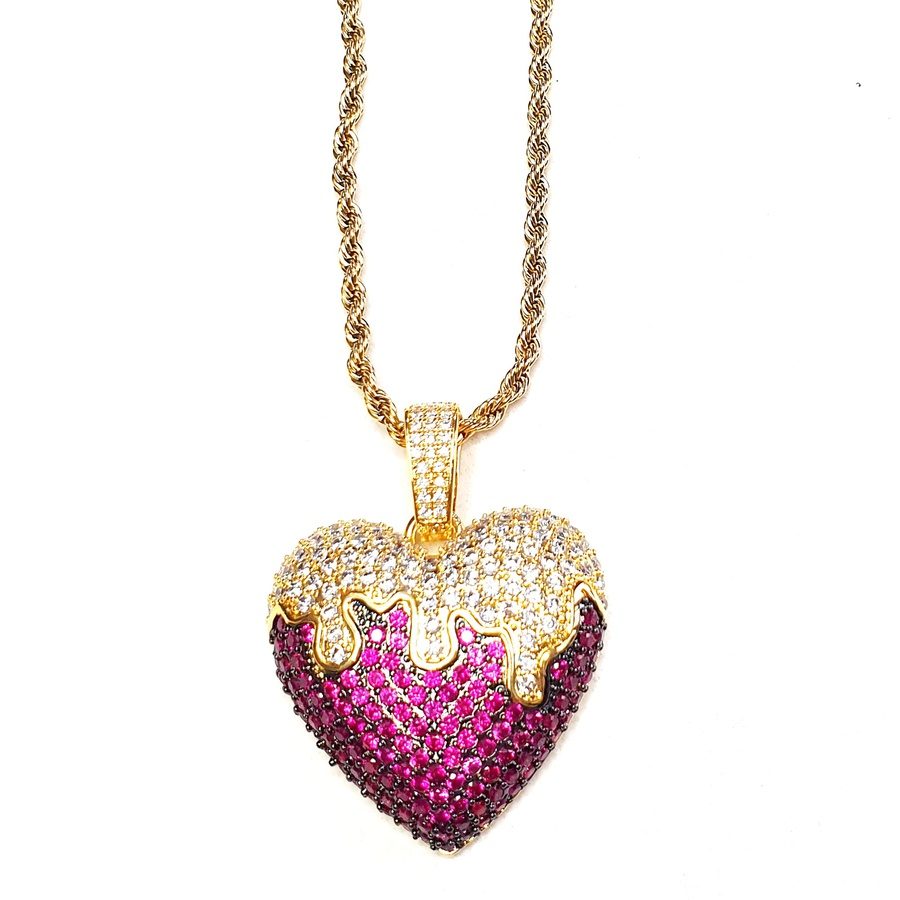 Dripping Ice Heart 18K Gold Necklace - Candy Kult - Candy Cult - Candy Kult Land - Wishbone - Boo Kitty - Panku - Frosti - Toxic Kitten - Hex-Heart - Cult Candy - Cake High Heels - [product_vendor}