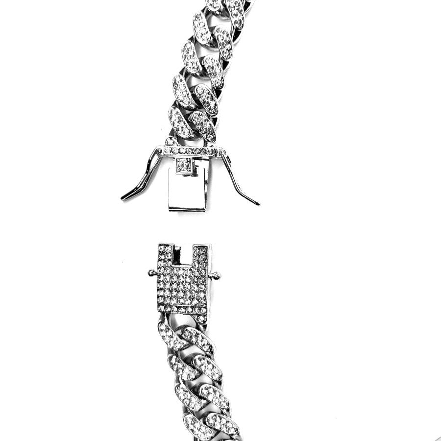 Silver Titanium Stainless Steel Cuban Link Chain Necklace - Candy Kult - Candy Cult - Candy Kult Land - Wishbone - Boo Kitty - Panku - Frosti - Toxic Kitten - Hex-Heart - Cult Candy - Cake High Heels - [product_vendor}