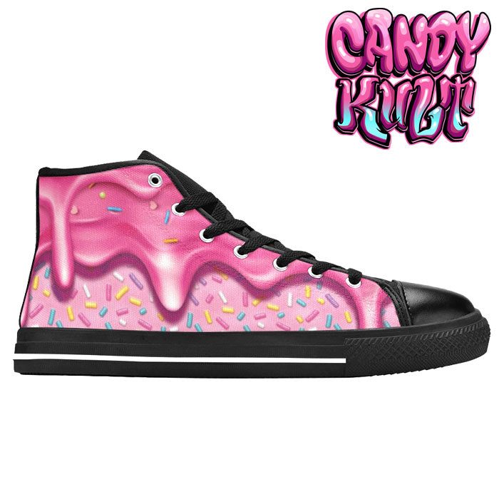 Sprinkles Please Strawberry Men’s High Top Canvas Shoes - Candy Kult - Candy Cult - Candy Kult Land - Wishbone - Boo Kitty - Panku - Frosti - Toxic Kitten - Hex-Heart - Cult Candy - Cake High Heels - [product_vendor}
