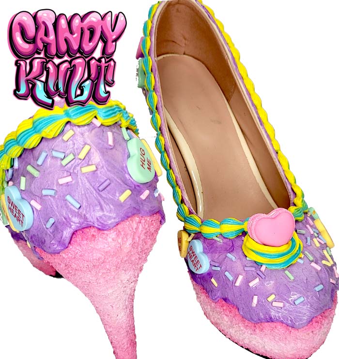 Candy Hearts Cake High Heel Shoes - Candy Kult - Candy Cult - Candy Kult Land - Wishbone - Boo Kitty - Panku - Frosti - Toxic Kitten - Hex-Heart - Cult Candy - Cake High Heels - [product_vendor}