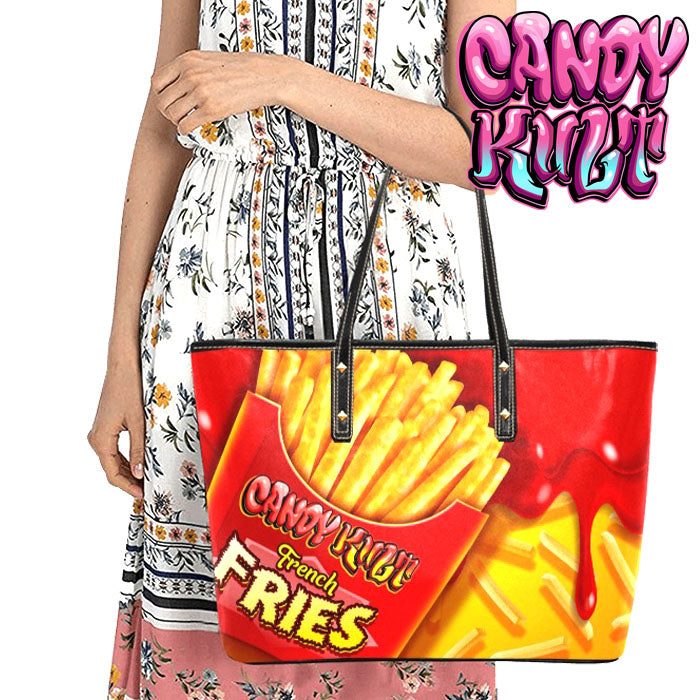 Want Fries With That? Candy Kult Large Tote Bag - Candy Kult - Candy Cult - Candy Kult Land - Wishbone - Boo Kitty - Panku - Frosti - Toxic Kitten - Hex-Heart - Cult Candy - Cake High Heels - [product_vendor}