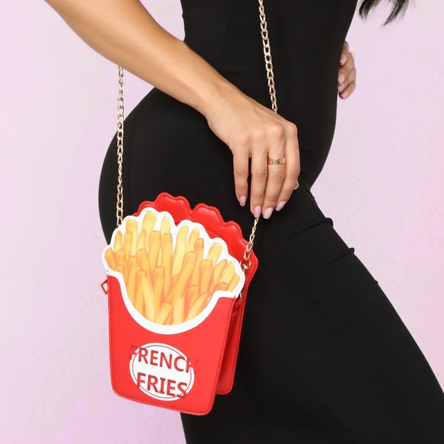 French Fries Bag / Clutch With Removable Chain