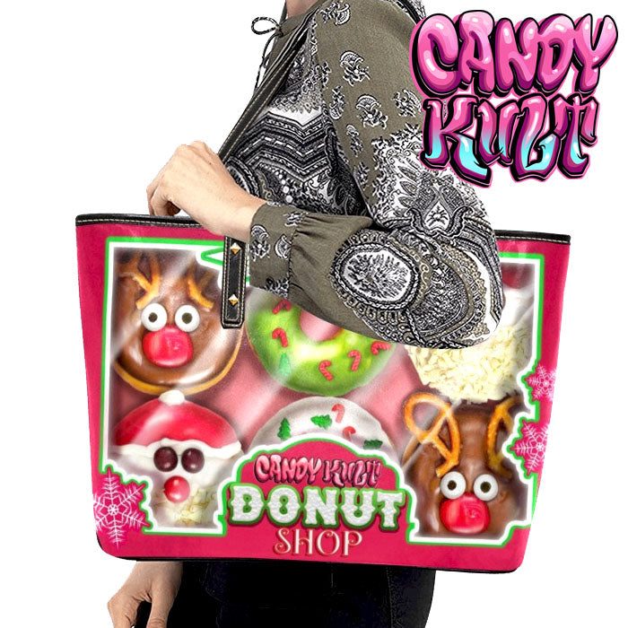Box Of Christmas Donuts Candy Kult Large Tote Bag - Candy Kult - Candy Cult - Candy Kult Land - Wishbone - Boo Kitty - Panku - Frosti - Toxic Kitten - Hex-Heart - Cult Candy - Cake High Heels - [product_vendor}