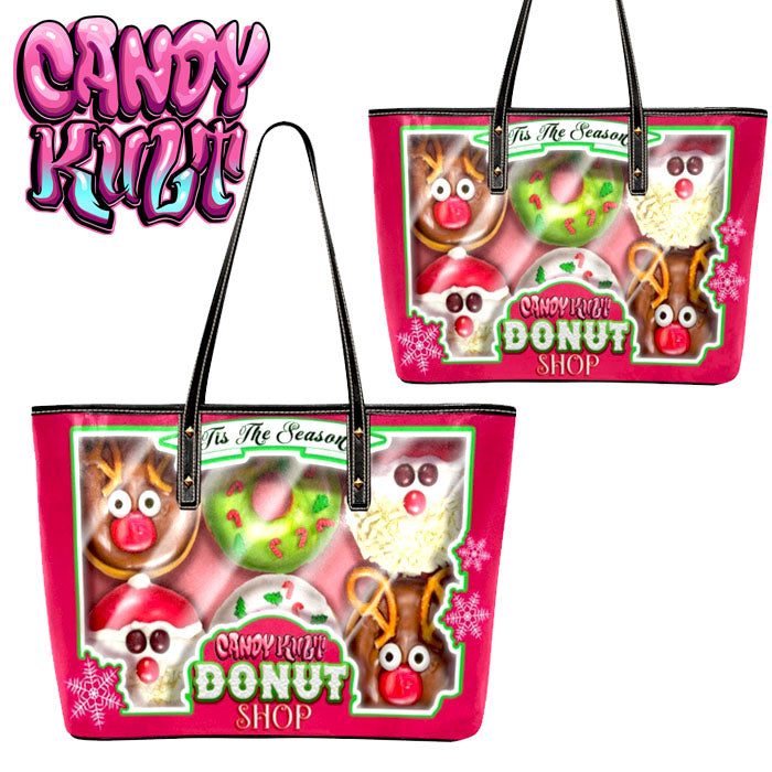 Box Of Christmas Donuts Candy Kult Large Tote Bag - Candy Kult - Candy Cult - Candy Kult Land - Wishbone - Boo Kitty - Panku - Frosti - Toxic Kitten - Hex-Heart - Cult Candy - Cake High Heels - [product_vendor}